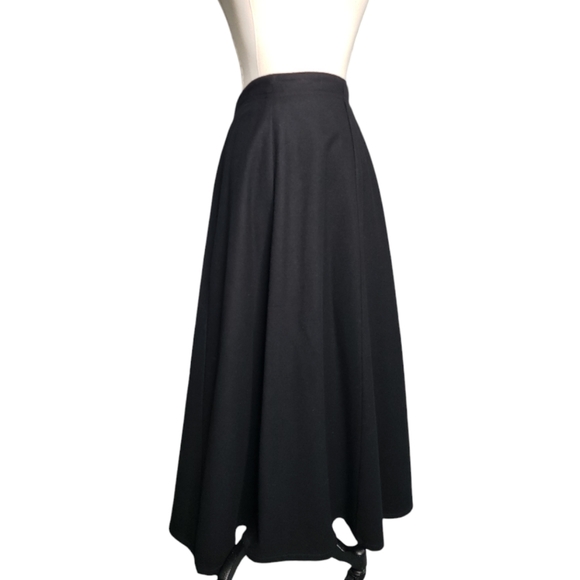 Vintage Wool Panel Minimalist Winter 80's Fall Flared Silhouette Maxi Statement - Picture 1 of 11